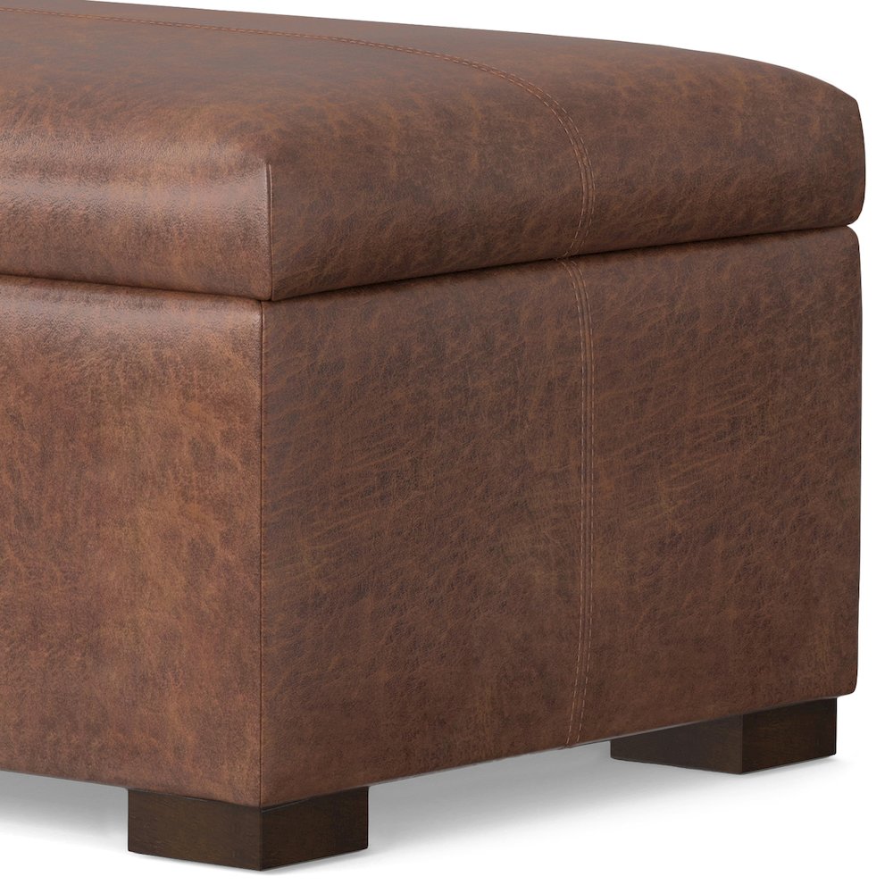 48 inch Wide Contemporary Rectangle Rectangular Storage Ottoman. Picture 3