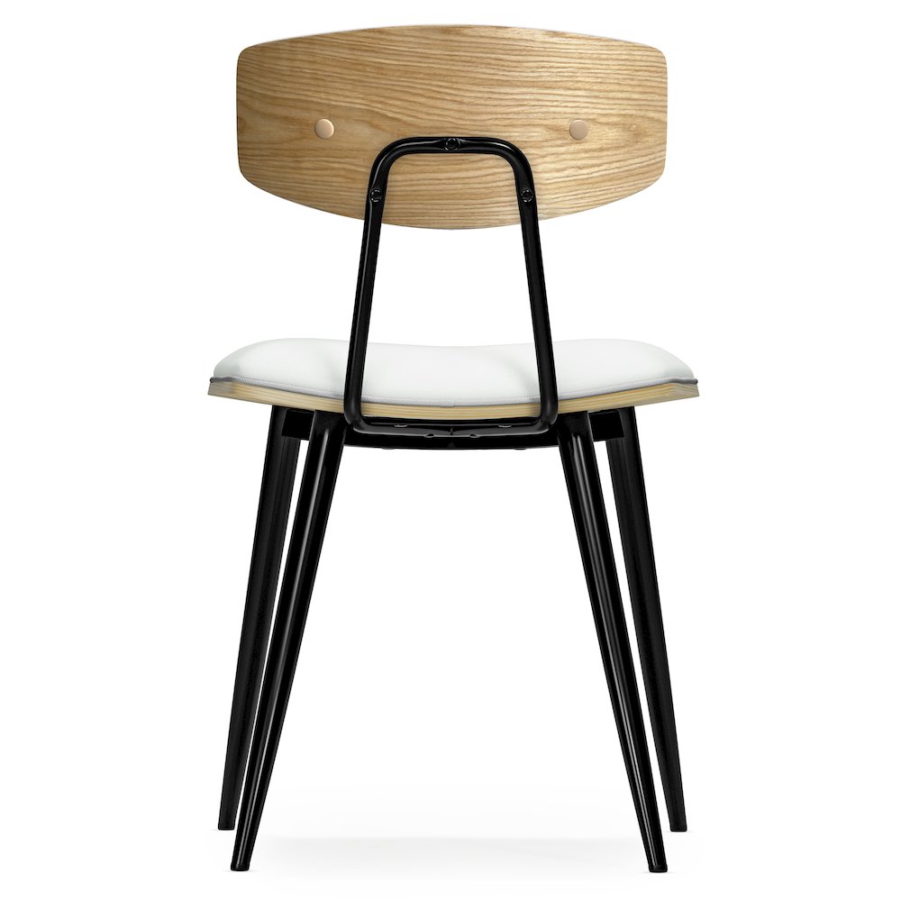 Mavis Dining Chair ( Set Of 2 ) In White Vegan Faux Leather. Picture 3