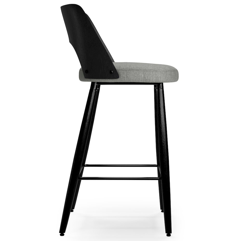 Callie Counter Height Stool (Set Of 2) In Grey Polyester Linen Fabric. Picture 2