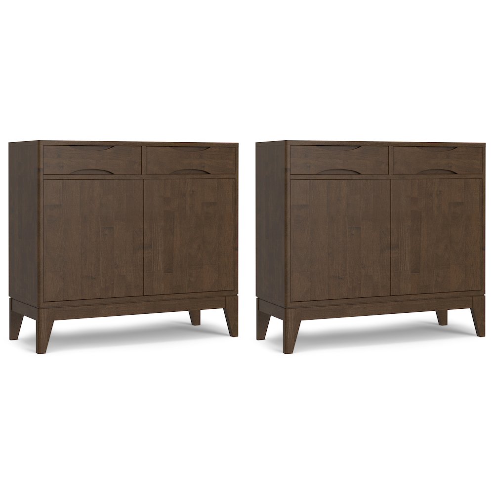 Harper Solid Wood 40 Inch Storage Cabinet In Walnut Brown (Set Of 2). Picture 1