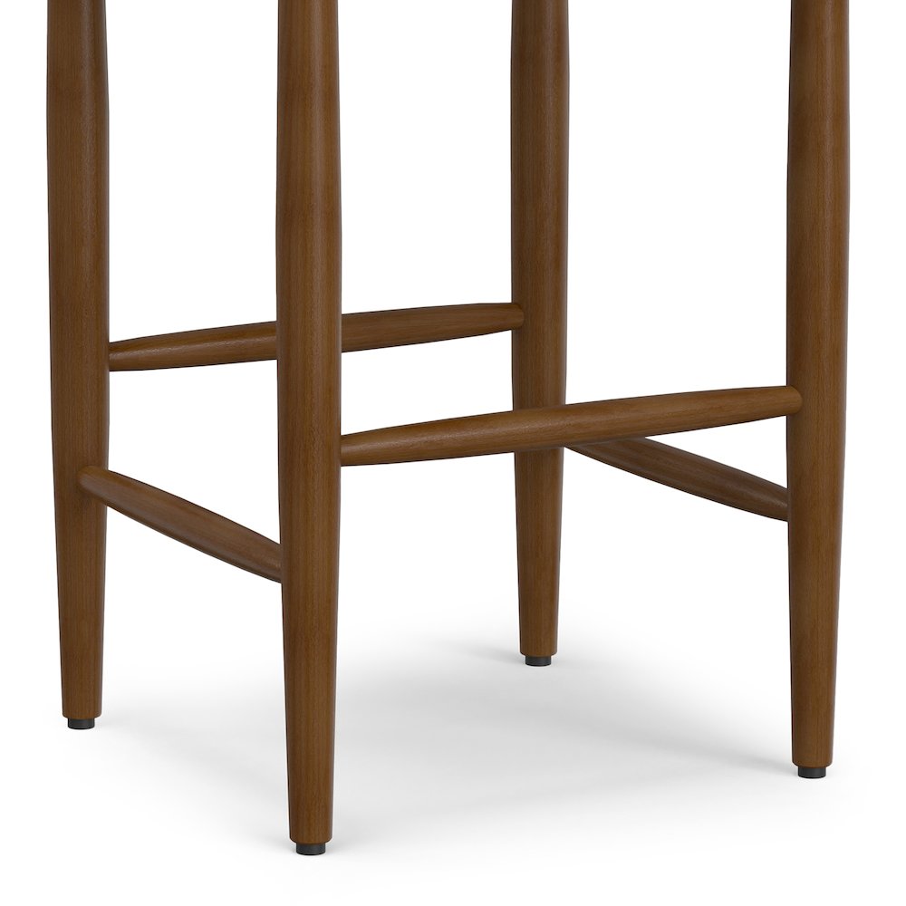 Molly Bar Stool In Black Vegan Faux Leather. Picture 4