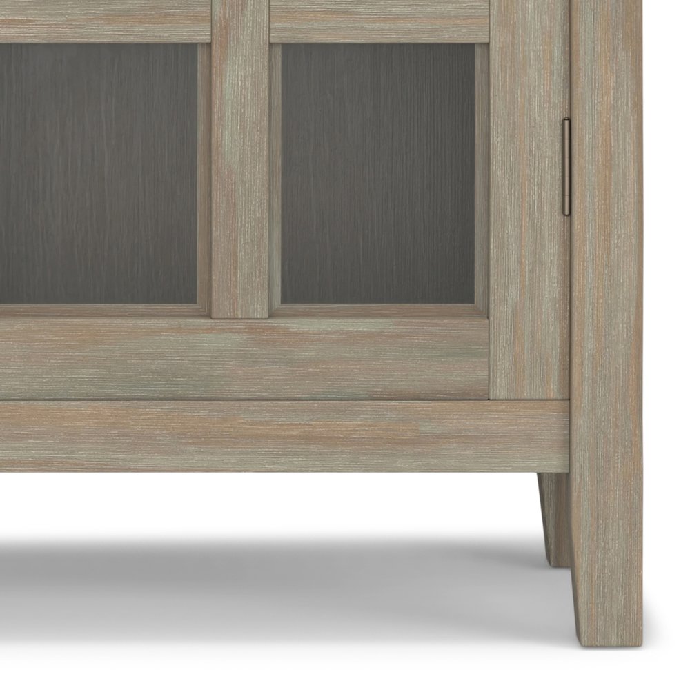 Acadian Solid Wood Medium Storage Cabinet In Distressed Grey. Picture 3