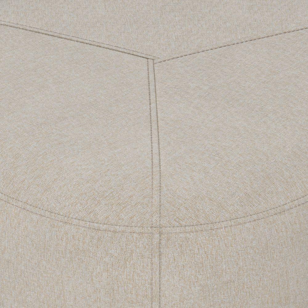 Moore Small Ottoman In Natural Linen Look Fabric. Picture 4