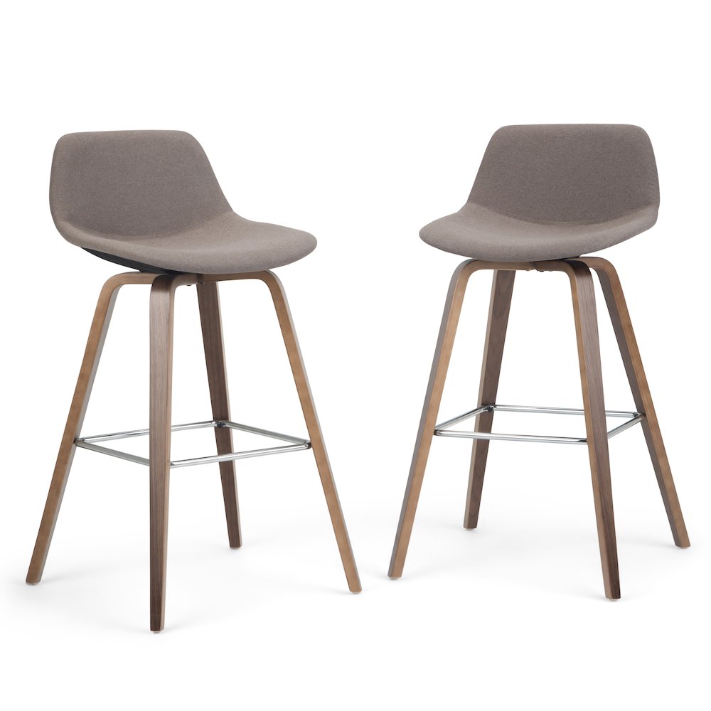 Randolph Bentwood Counter Height Stool (Set Of 2) In Mocha Woven Fabric. Picture 4
