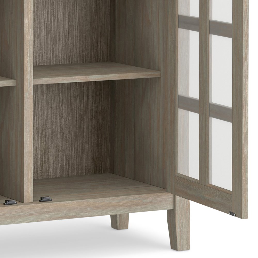 Acadian Solid Wood Medium Storage Cabinet In Distressed Grey. Picture 4