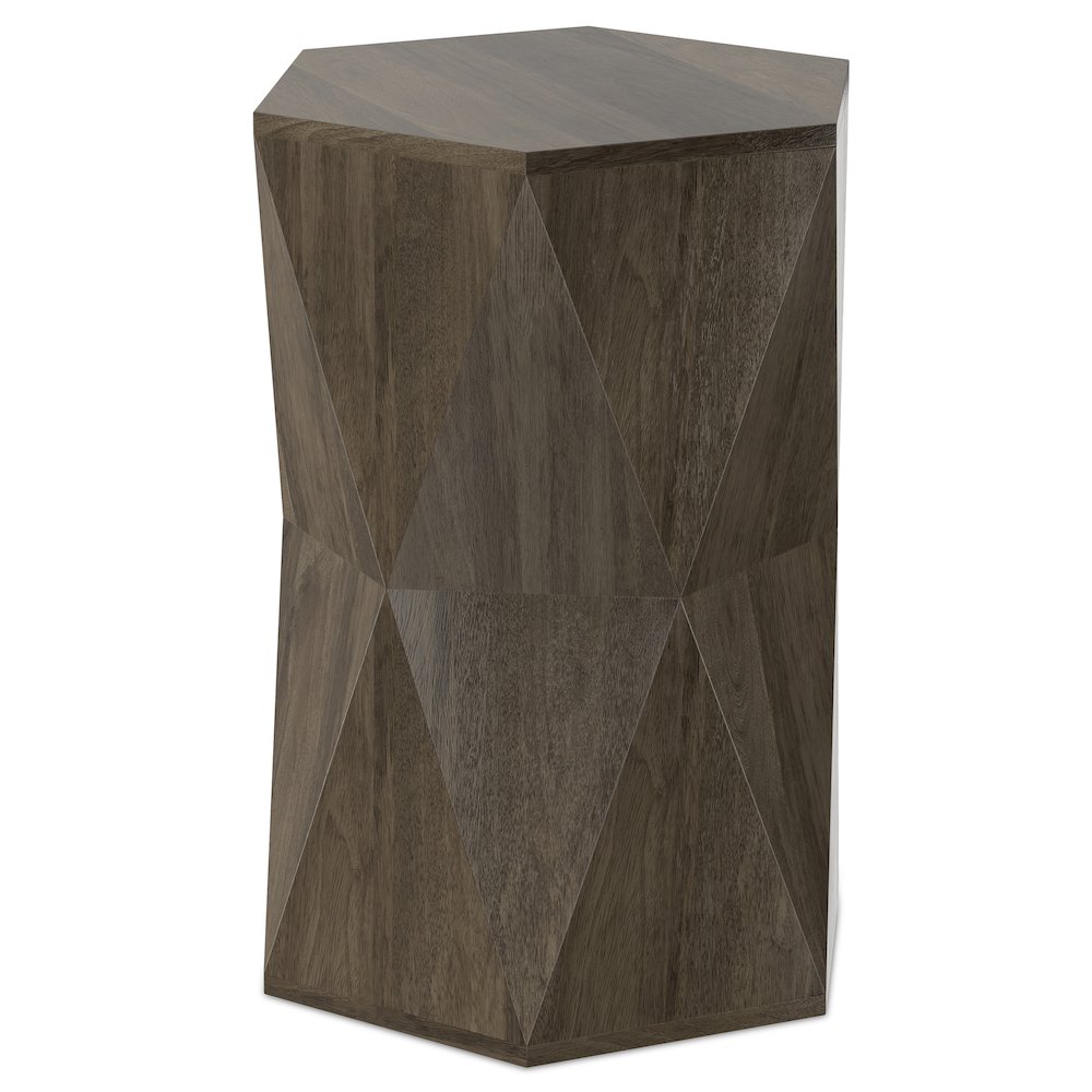 Mckinley 16 inch Wide Solid Mango Contemporary End Table in Ash Grey, Assembled. Picture 1