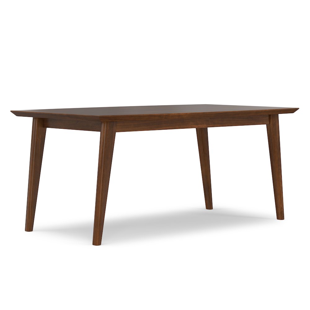 Draper Solid Wood Mid Century Rectangle Dining Table In Walnut Veneer. Picture 1