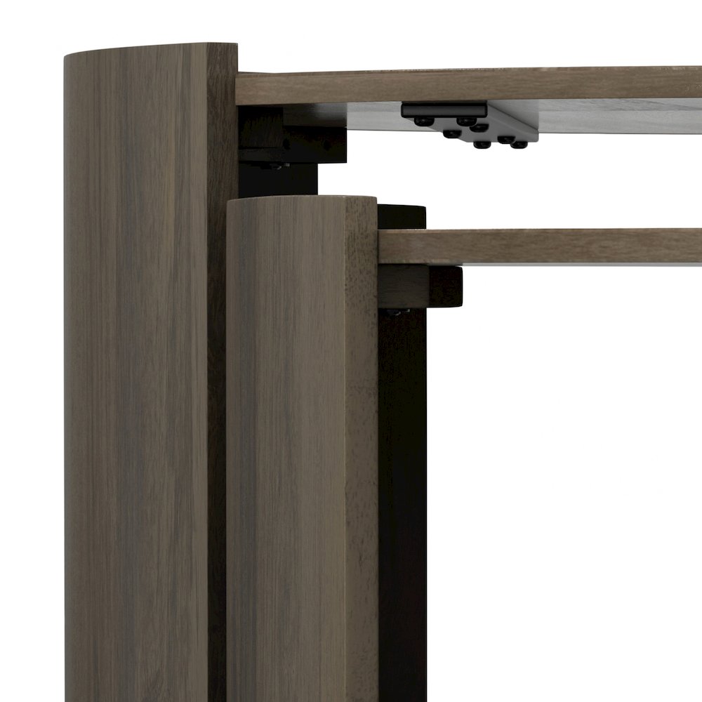 Solid Mango Wood 32In Wide Round Contemporary 2 Piece Nesting Table In Ash Grey. Picture 5