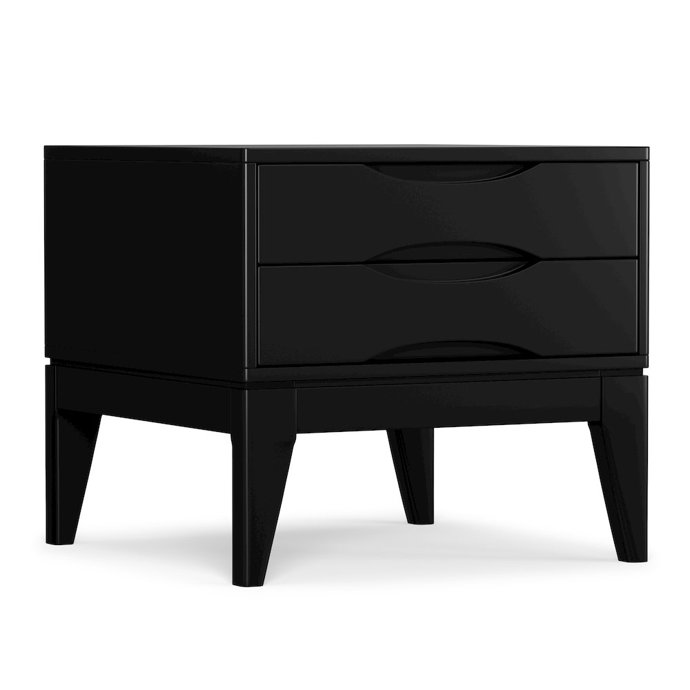 Harper 22 inch Wide Solid Wood Mid Century Modern End Table in Black. Picture 2