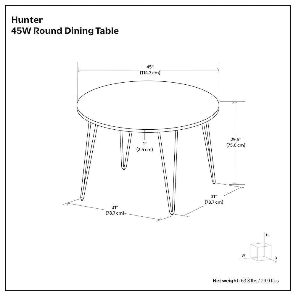 Hunter Solid Mango Wood 45 Inch Round Dining Table In Natural. Picture 11