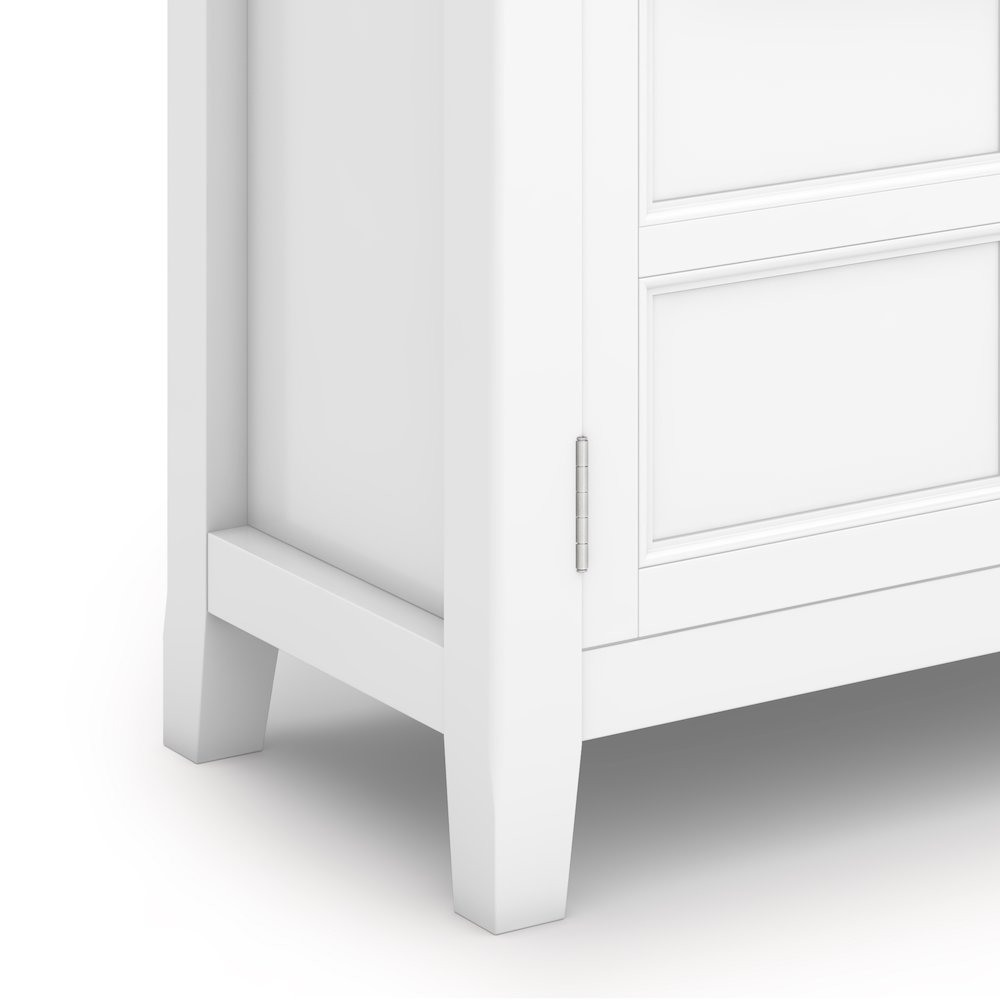 Burlington Solid Wood Low Storage Cabinet In White. Picture 4