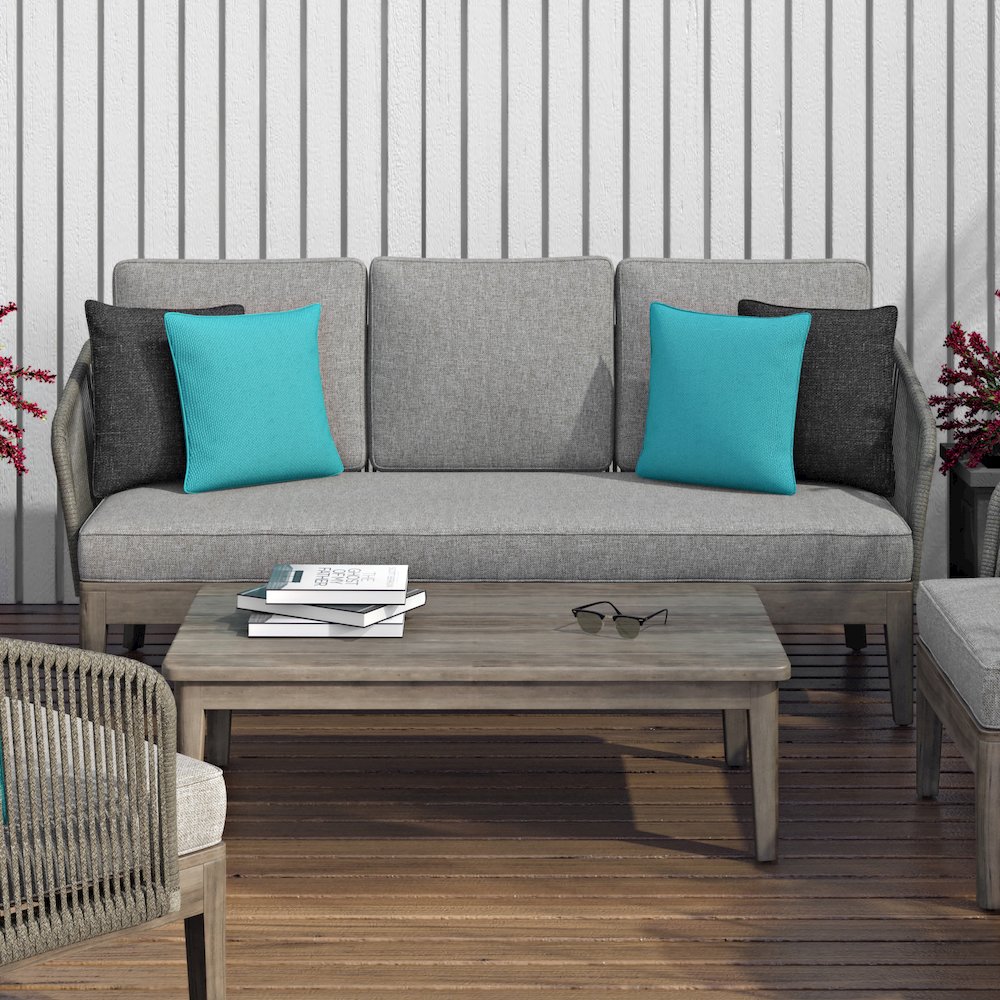 Carmel SOLID ACACIA WOOD Outdoor Sofa in Sand Drift. Picture 9