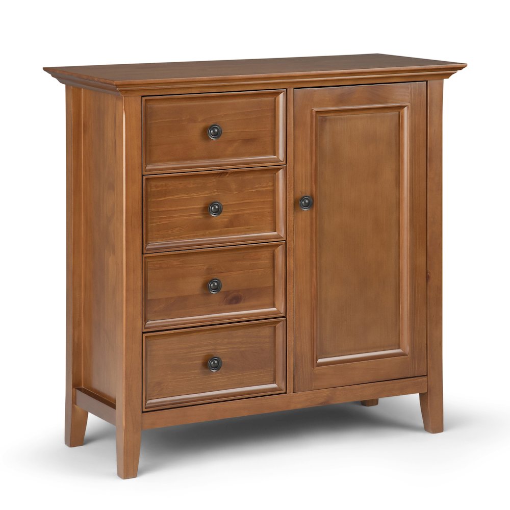 Amherst Solid Wood Medium Storage Cabinet In Light Golden Brown. Picture 1