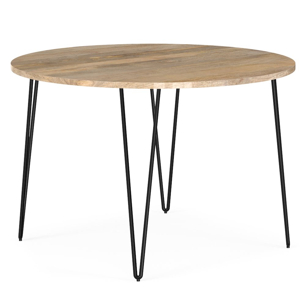 Hunter Solid Mango Wood 45 Inch Round Dining Table In Natural. Picture 6
