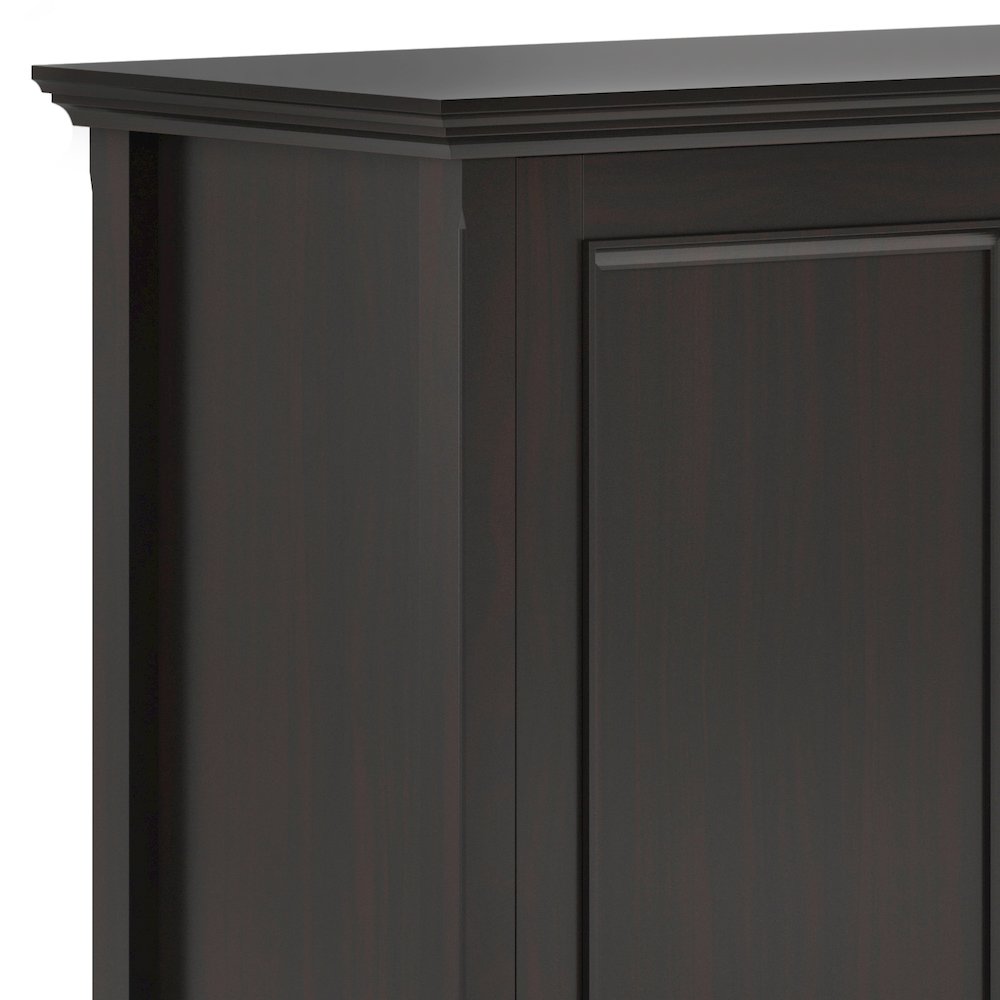 Amherst Solid Wood Wide 3 Door Storage Cabinet In Hickory Brown. Picture 2