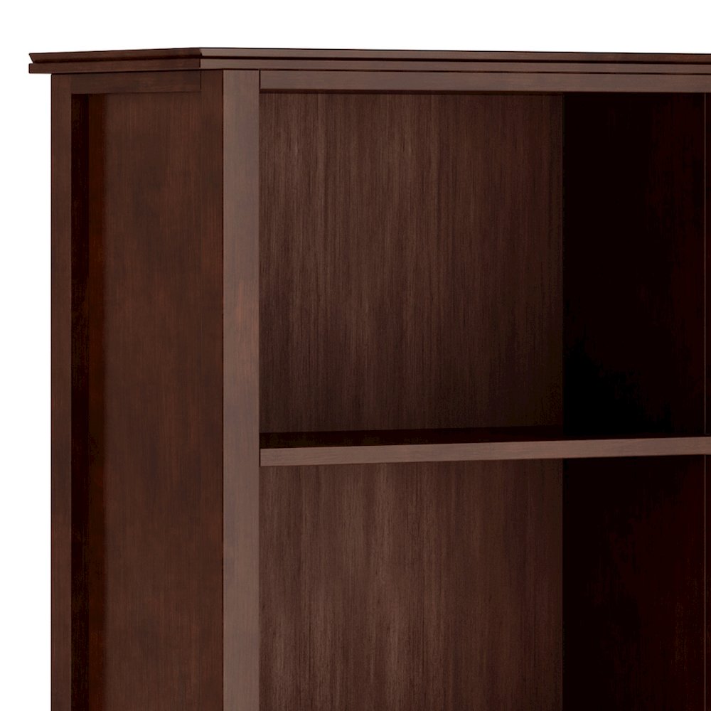 Artisan Solid Wood 5 Shelf Bookcase In Russet Brown. Picture 2
