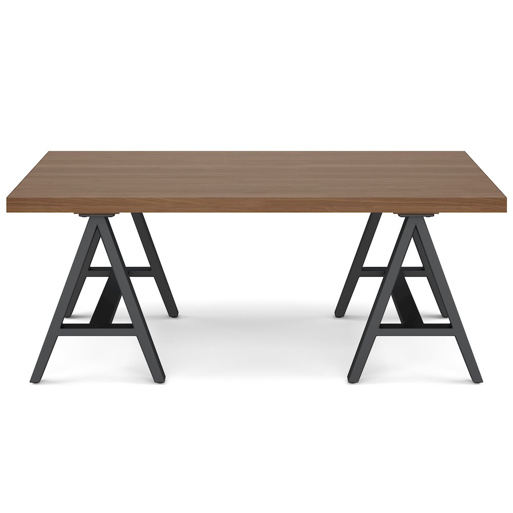 Sawhorse Solid Walnut Veneer and Metal Coffee Table. Picture 2