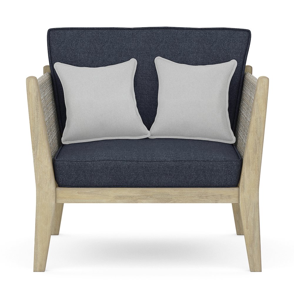 Cayman SOLID ACACIA WOOD Outdoor Conversation Chair in Slate Grey. Picture 2