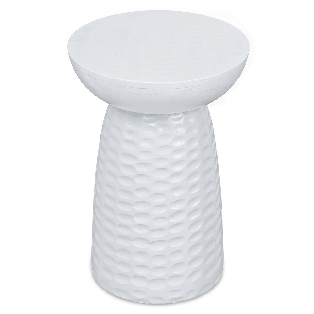 Boyd 13 inch Wide Solid Wood Contemporary Accent Table in White, Assembled. Picture 3