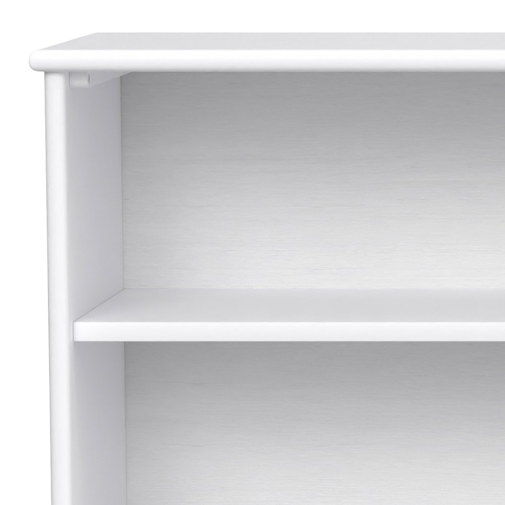 Draper Solid Hardwood 30 Inch X 64 Inch Mid Century Modern Low Bookcase In White. Picture 5