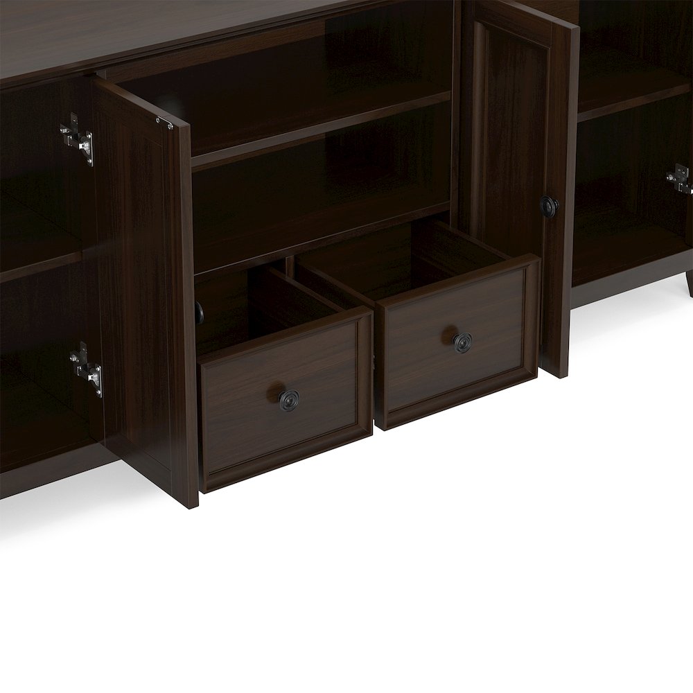 Amherst 84 inch Wide Solid Wood Transitional TV Stand For TVs up to 90 inches. Picture 5