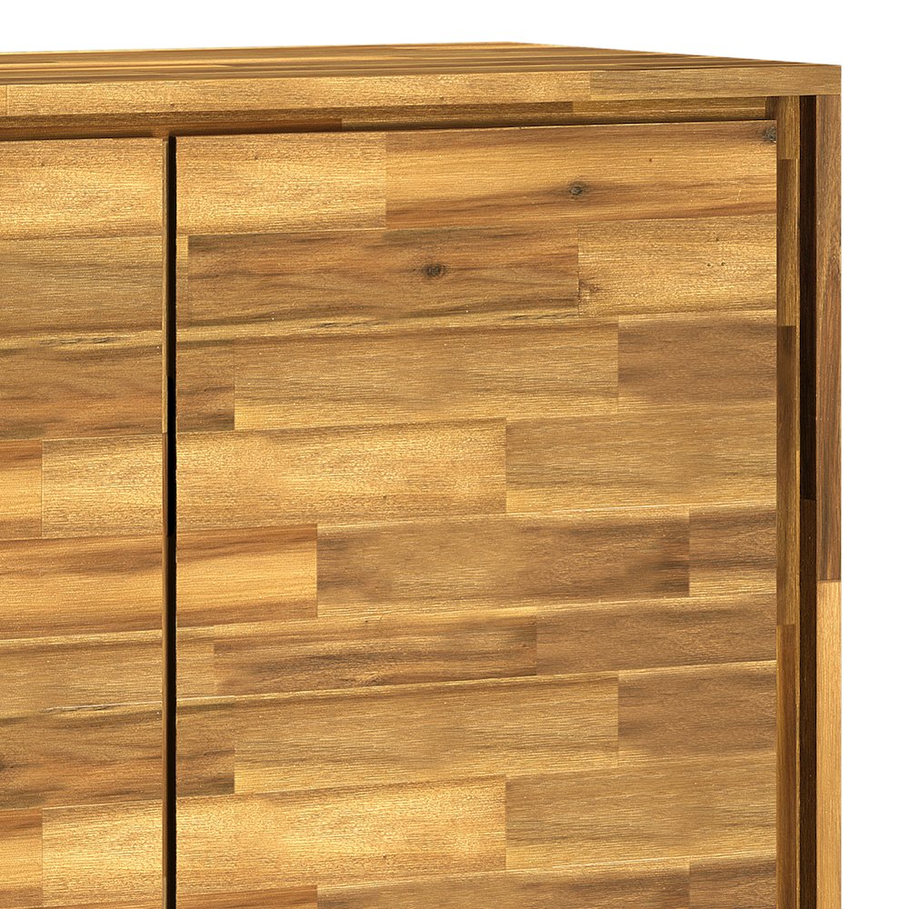 Lowry Solid Acacia 39 Inch Storage Cabinet In Distressed Golden Wheat (Set Of 2). Picture 4