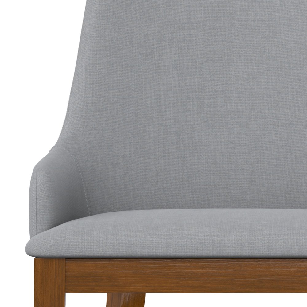 Stephanie Dining Chair (Set of 2) in Light Grey Linen Look Fabric. Picture 8