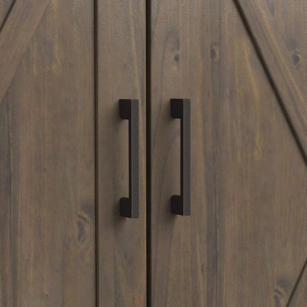 Ela Solid Wood 39 Inch Storage Cabinet In Smoky Brown (Set Of 2). Picture 6