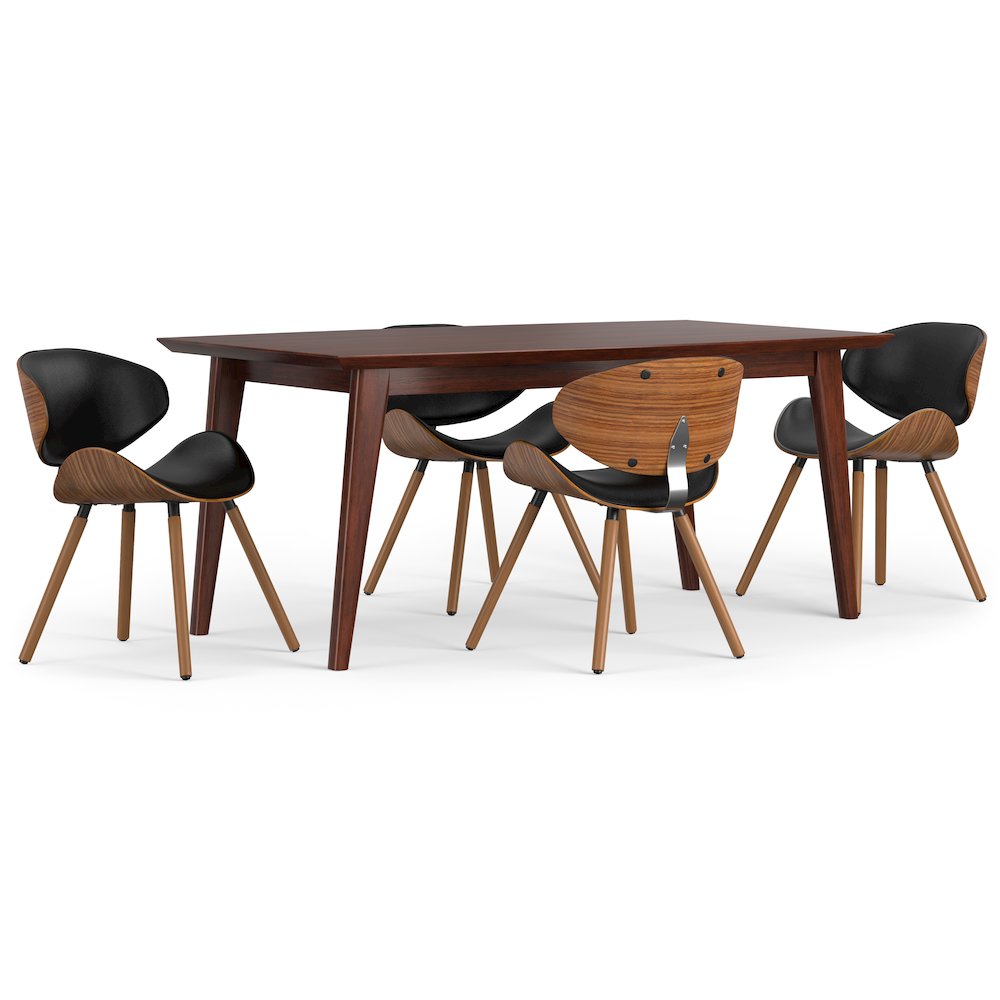 Marana / Draper Solid Hardwood 5 Piece Dining Set In Black. Picture 2
