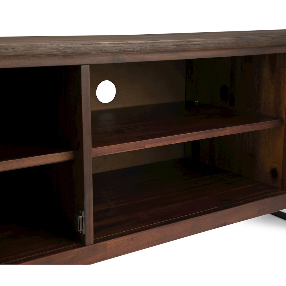 Tv Media Stand In Distressed Charcoal Brown For Tvs Up To 70 Inches. Picture 2