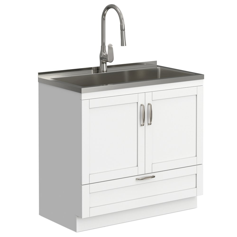 Reed All-In-One 36-inch Laundry Utility Sink and Cabinet. Picture 1