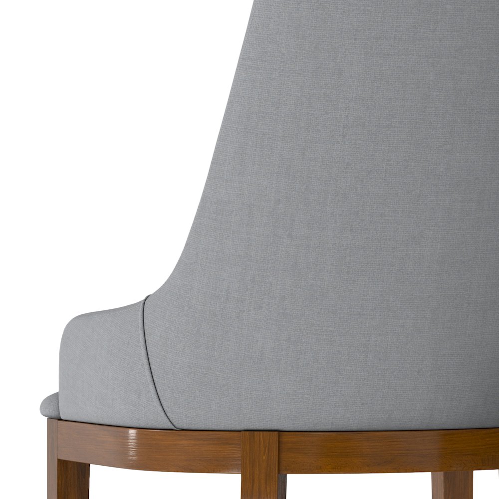 Stephanie Dining Chair (Set of 2) in Light Grey Linen Look Fabric. Picture 10