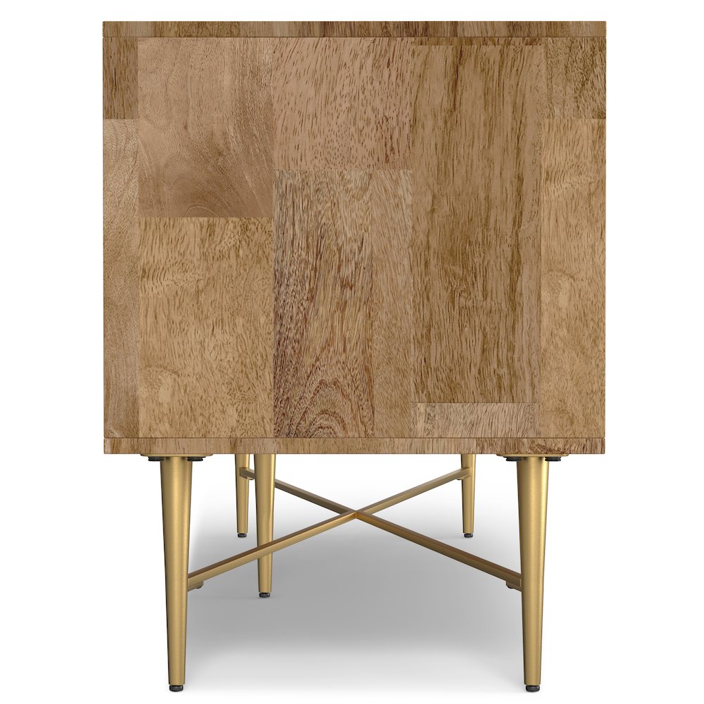 Fallon SOLID MANGO WOOD TV Media Stand in Natural For TVs up to 65 inches. Picture 3