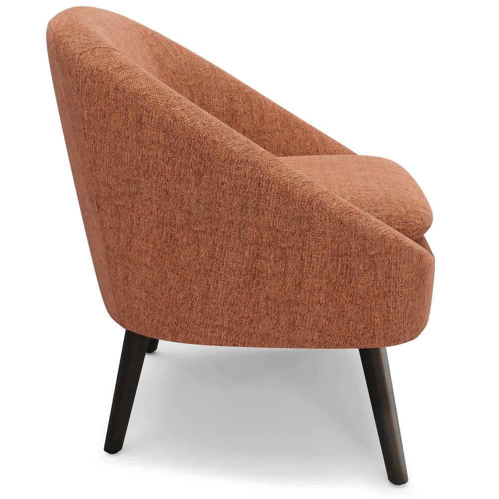 Redding Accent Chair In Rust Polyester Fabric. Picture 3
