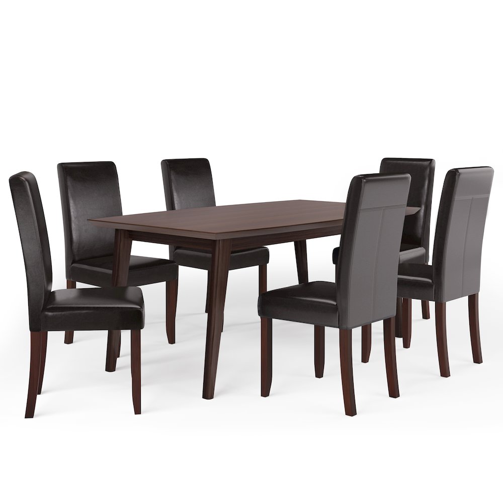 Acadian / Draper Solid Hardwood 7 Piece Dining Set In Tanners Brown. Picture 1