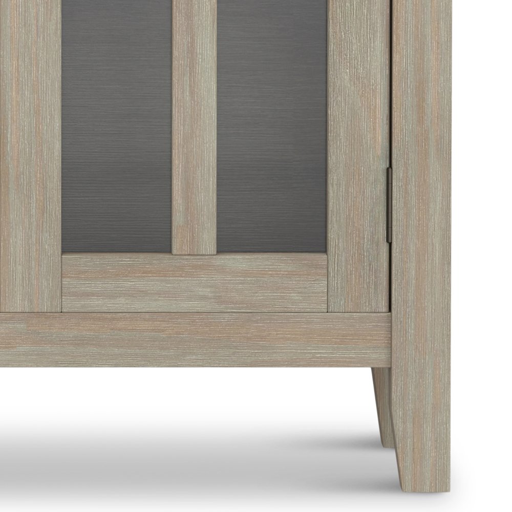 Artisan Solid Wood Low Storage Cabinet In Distressed Grey. Picture 3