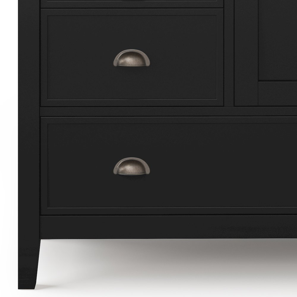Redmond Solid Wood Medium Storage Cabinet In Black. Picture 2