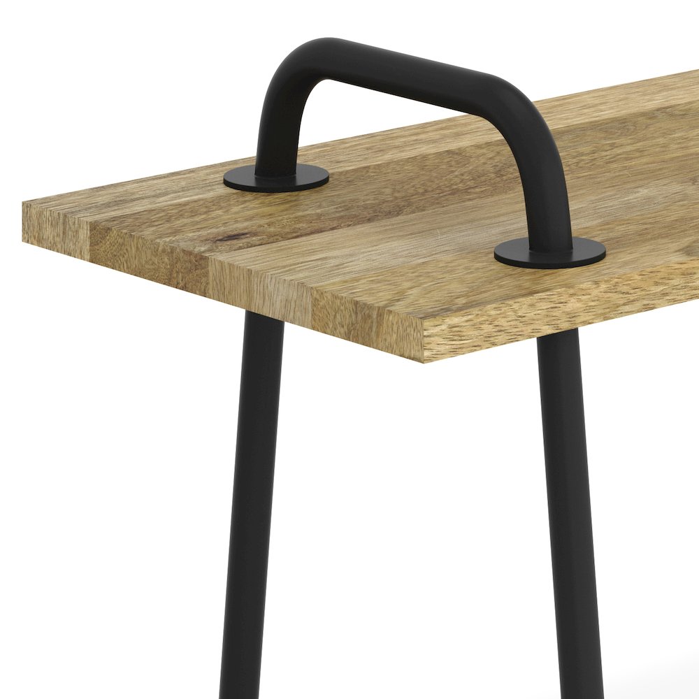 Berkeley Solid Mango Wood Small Entryway Bench In Natural. Picture 2