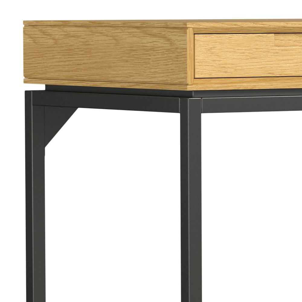 Banting Mid Century Wide Desk In Oak Veneer. Picture 2