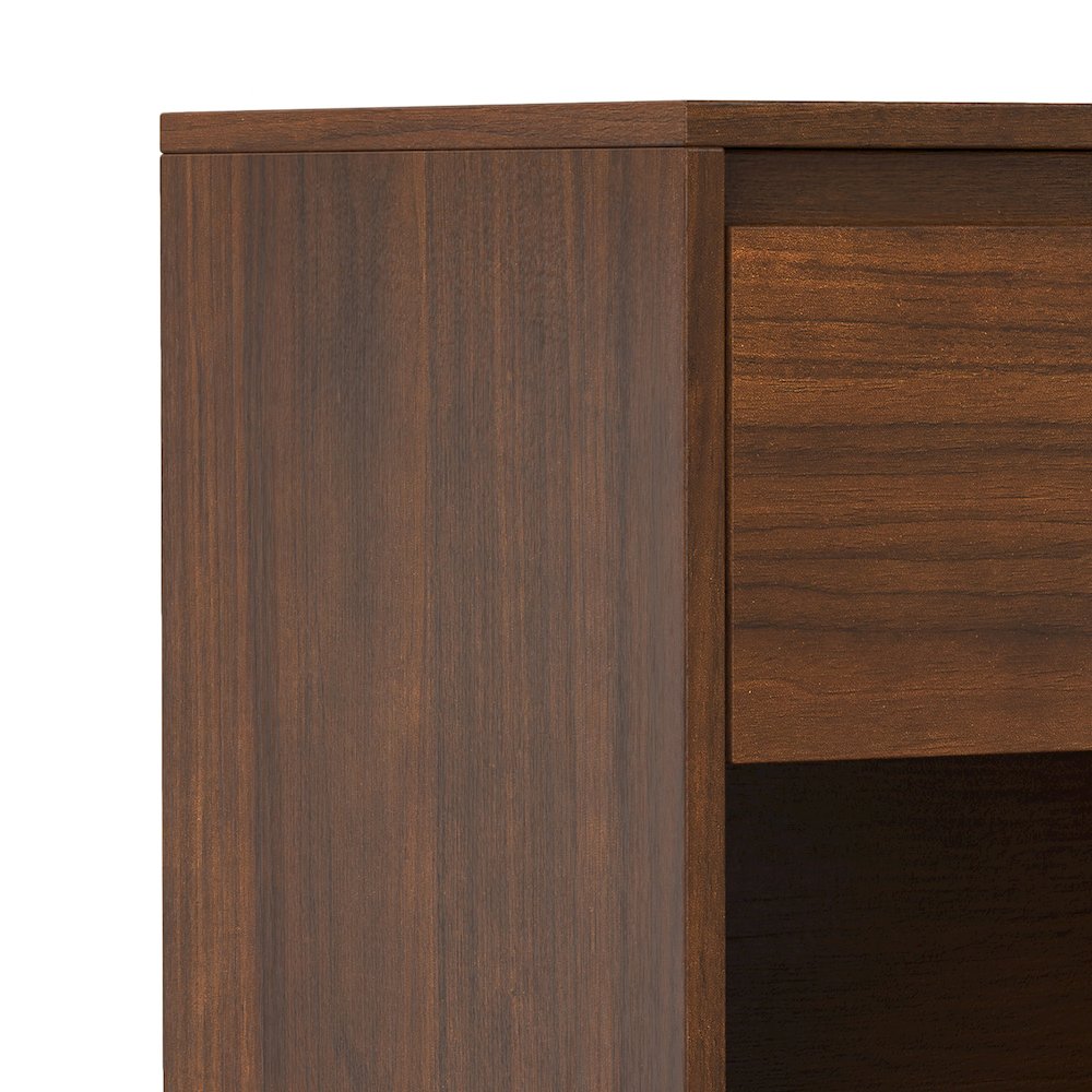 Hunter 20 inch Wide Industrial Modern Nightstand in Walnut Veneer. Picture 2
