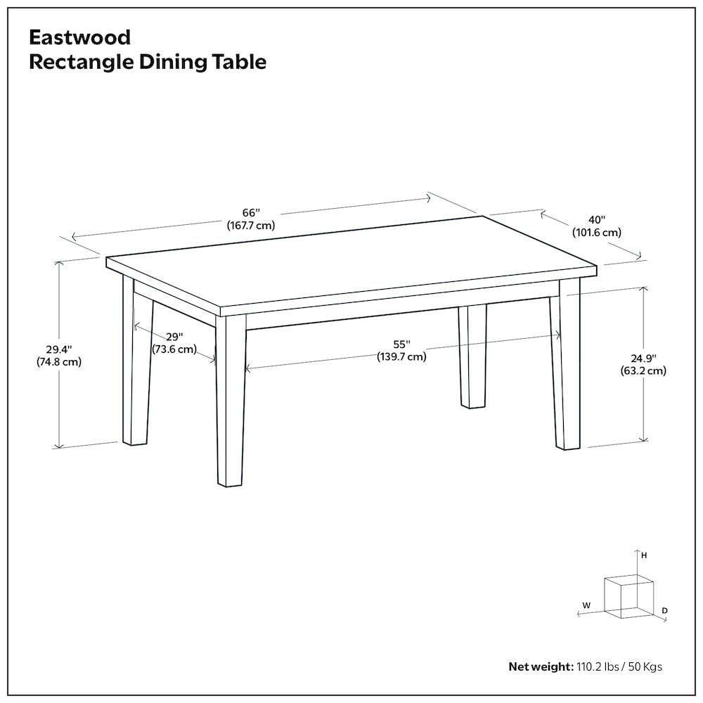 Eastwood Rectangle Dining Table In Walnut. Picture 12
