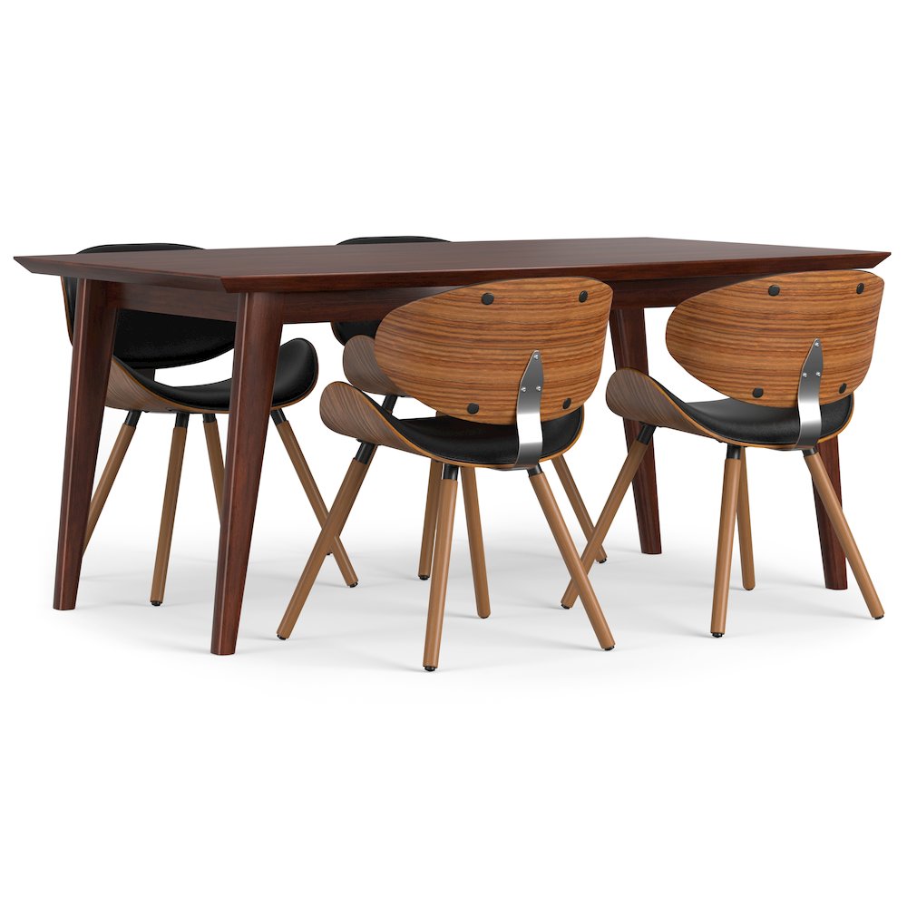 Marana / Draper Solid Hardwood 5 Piece Dining Set In Black. Picture 3