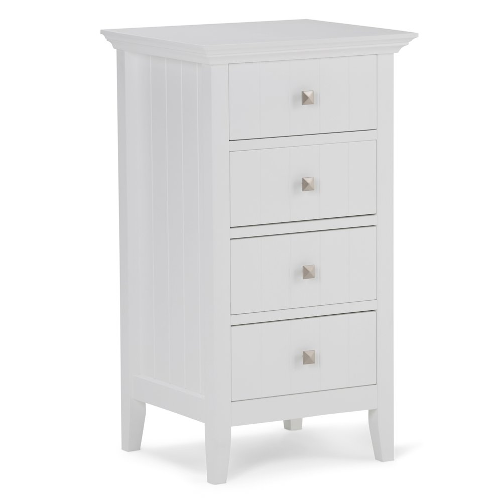 Acadian 32 inch H x 18 inch W Solid Wood Four Drawer Floor Storage Cabinet. Picture 1