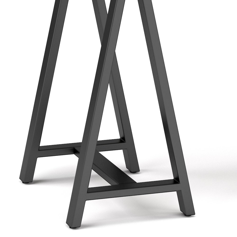 Sawhorse Solid Walnut Veneer and Metal Desk. Picture 4