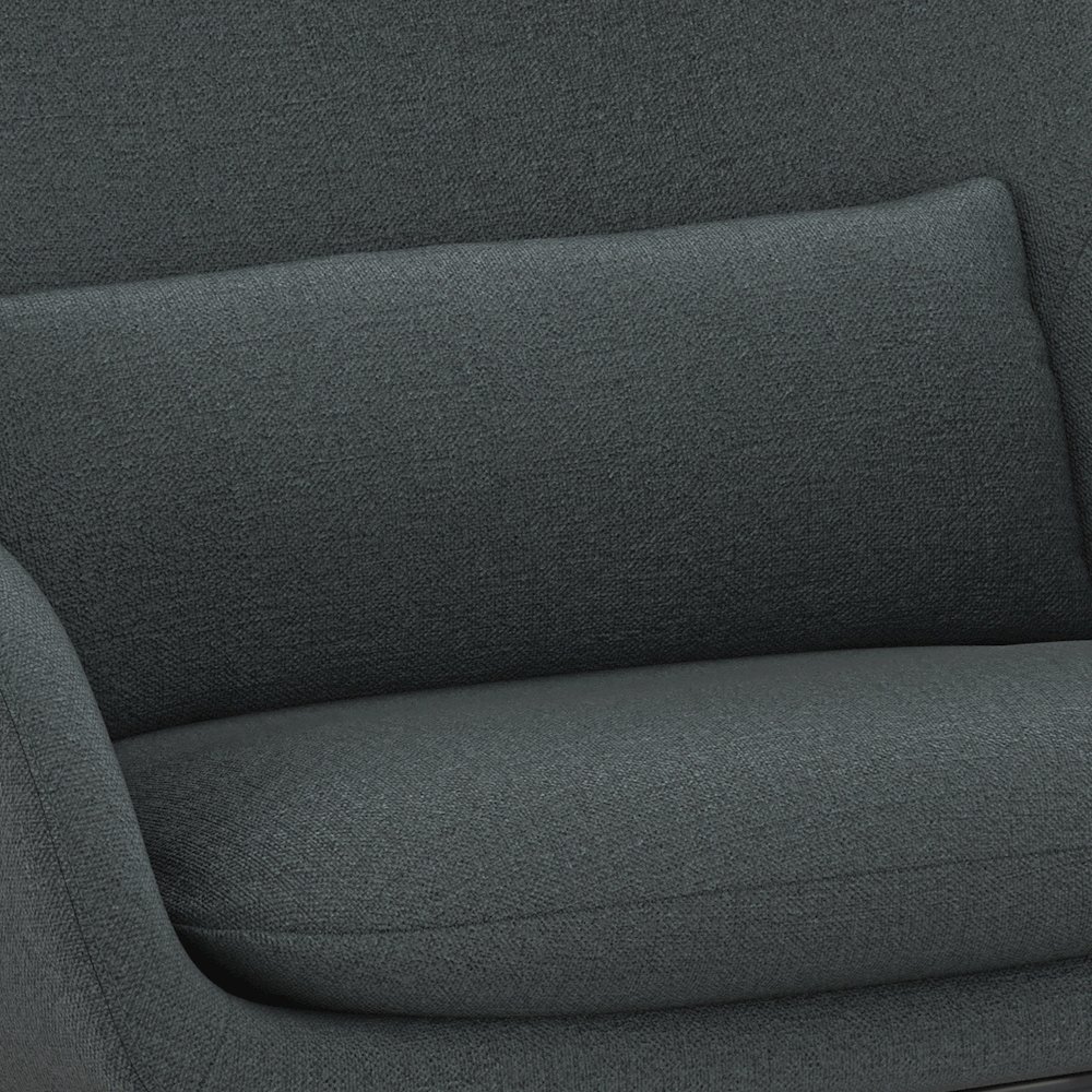 Elmont Accent Chair In Steel Grey Linen Fabric. Picture 2