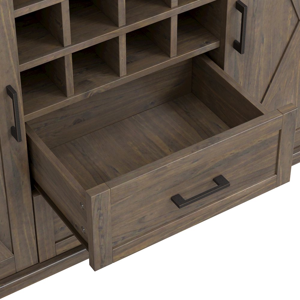Ela Solid Wood Sideboard With Wine Storage In Smoky Brown. Picture 4