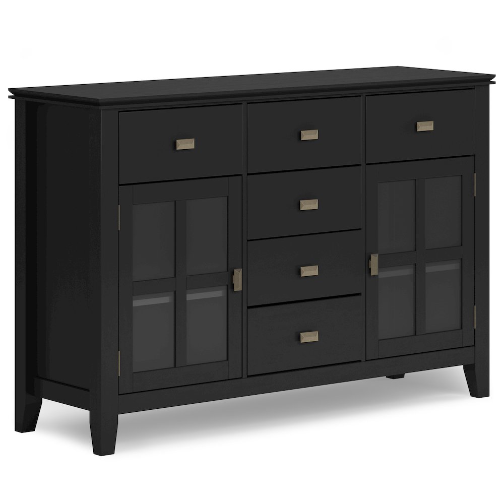 Artisan Solid Wood Sideboard Buffet In Black. Picture 1