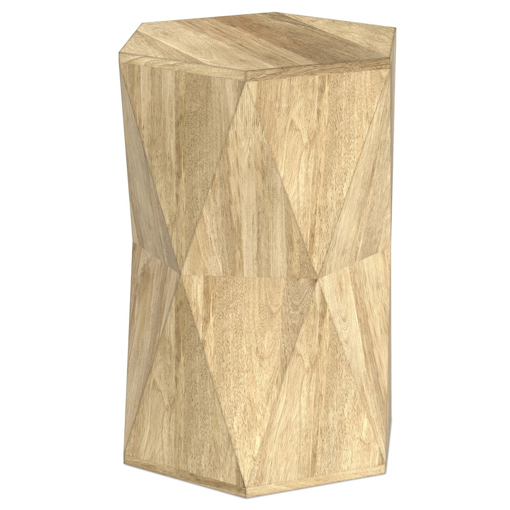 Mckinley 16 inch Wide Solid Wood Contemporary End Table in Natural, Assembled. Picture 1