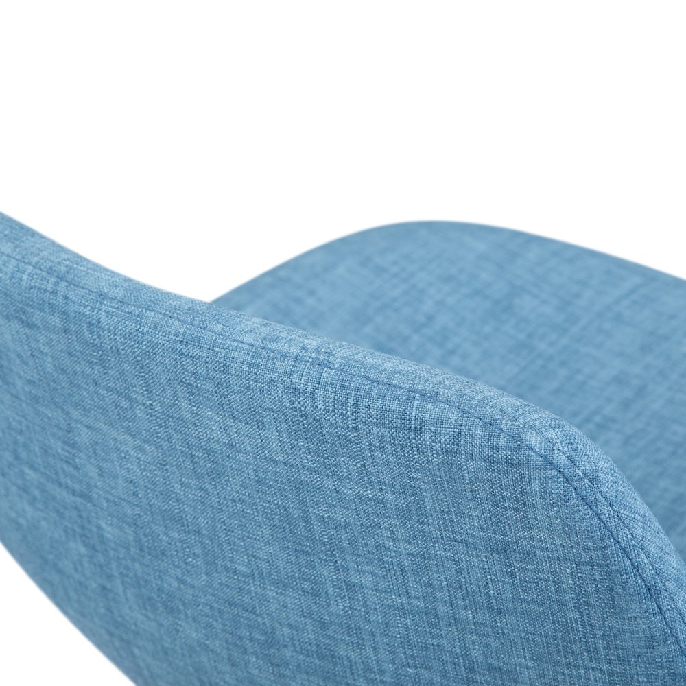 Counter Height Stool (Set Of 2) In Medium Blue Linen Look Fabric. Picture 3