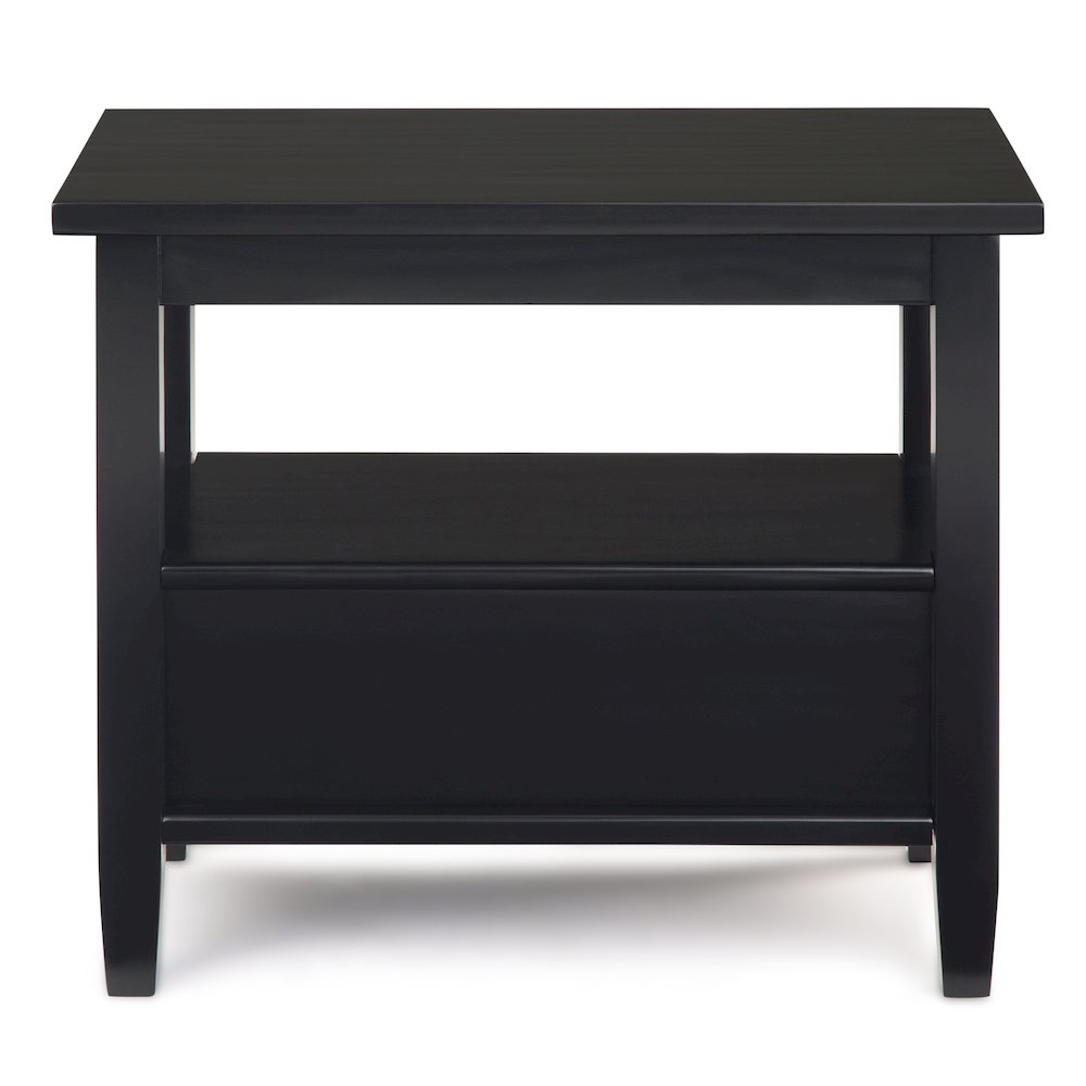 14 inch Solid Wood Transitional-Style Narrow End Table in Black (Set of 2). Picture 2